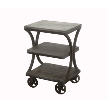 WDN & IRON WHEEL SIDE TABLE