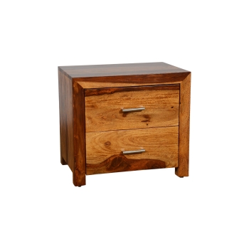 Wdn. Bedside with 2 Drawer