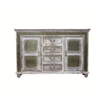 WDN 4 DRW & 2 DOOR SIDEBOARD WITH BRASS